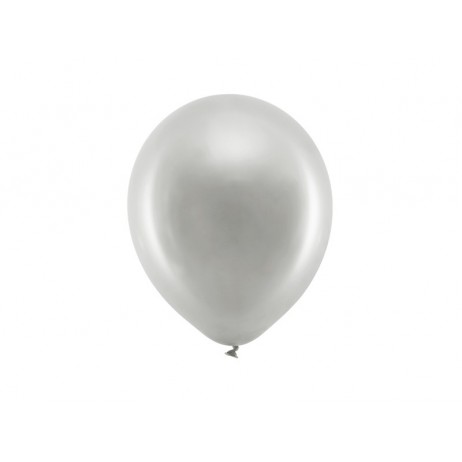 10 st Metallic silver ballonger - str 9"