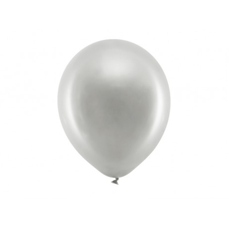 10 st Metallic silver ballonger - str 12"