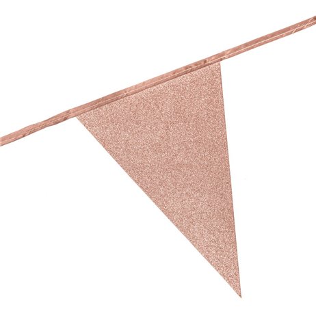 6 m. Vimplar med glitter roséguld XL flagga