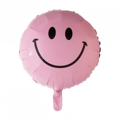 Smiley rosa folieballonger 18"