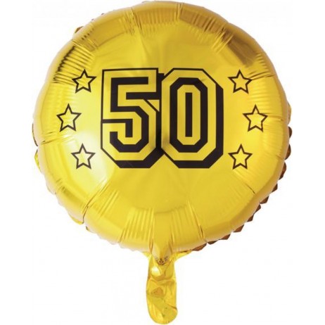 50 guld folieballonger 18"