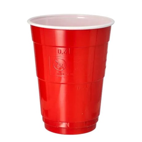 10 st Beer Pong glas - 400 ml röda