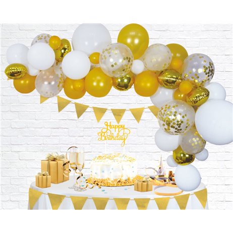 Ballongirland - Guld set 4 meter