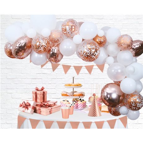 Ballongirlang - Rosa guld set 4 meter