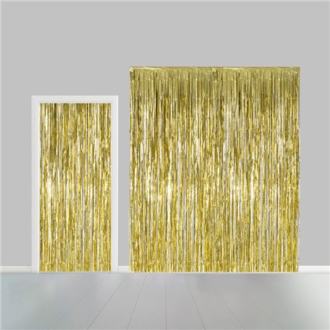 Guld lametta - dörrdraperi - 100x240cm