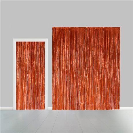 Orange lametta - dörrdraperi - 100x240cm