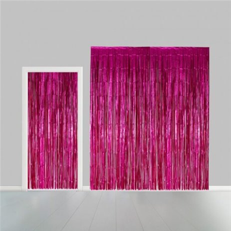 Fuchsia lametta - dörrdraperi - 100x240cm