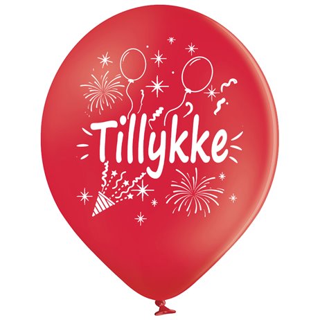 10 st. Grattis röda ballonger