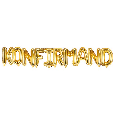 Konfirmand - text 14" packad i set - guld