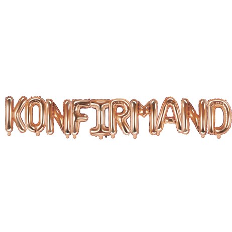 Konfirmand - text 14" paketat i set - roséguld