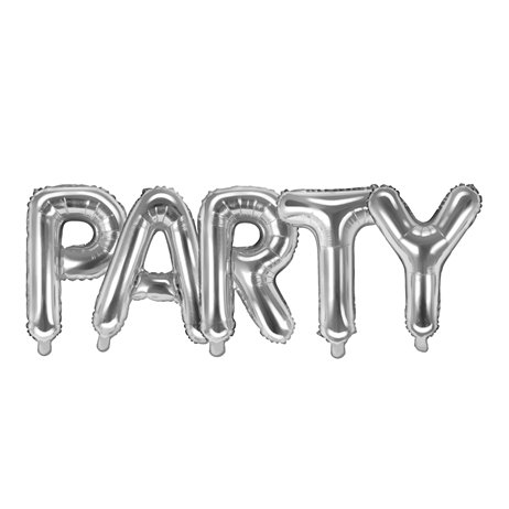 Party - text 14" paket i set - silver