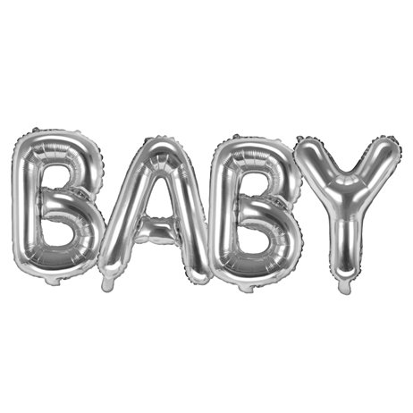 Baby - text 14" paket i set - silver