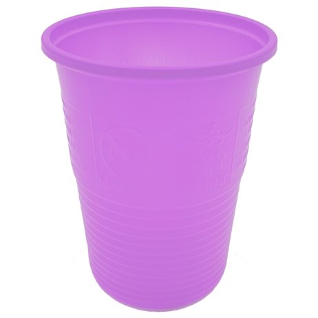 100 st Plastmuggar - lavendel 210 ml.