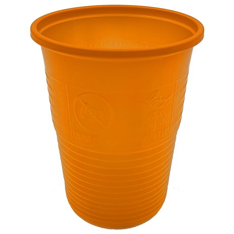 100 st Plastmuggar - orange 210 ml.