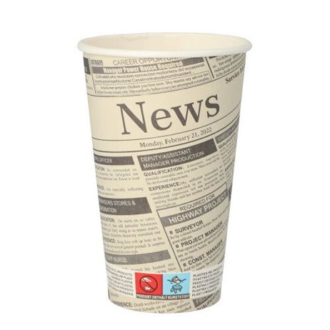 50 st Pappmuggar Newspaper design - 400 ml