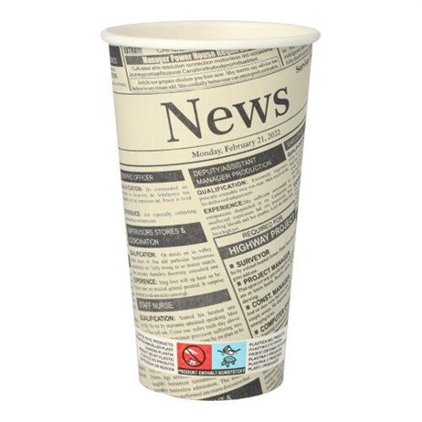 50 st Pappersmuggar Newspaper design - 500 ml