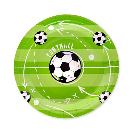 6 st Papp tallrikar Fotboll - 18cm