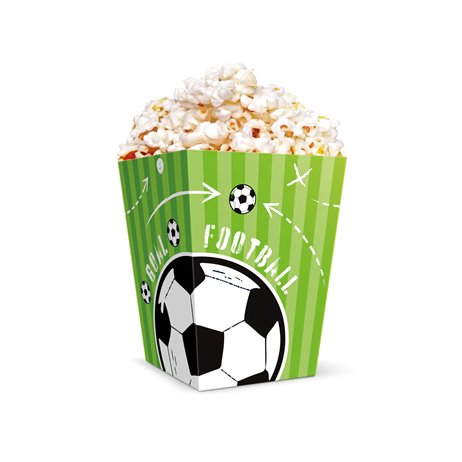 6 st Popcornlådor med fotbollstema