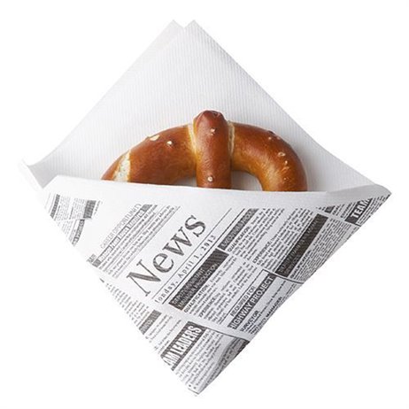 50 Stk. Snackservetter fickor - Newspaper design