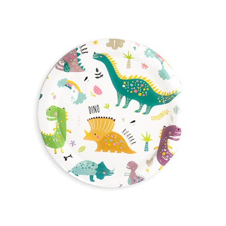 6 st Papp tallrikar Dinosaurier - 18cm