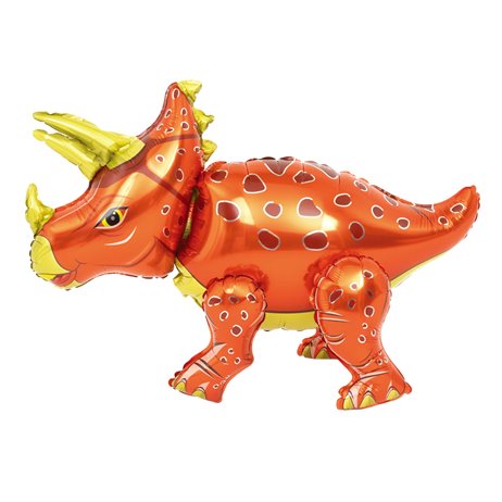 Triceratops röd folieballonger 4D 36"