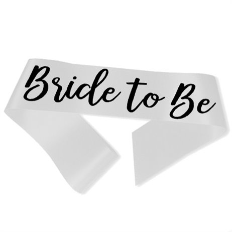 Bride to Be band i vitt