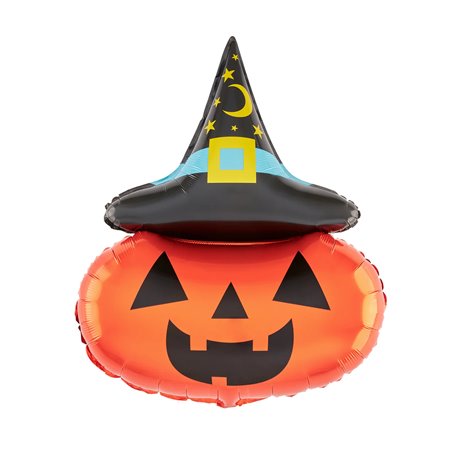 Halloween Pumpa med hatt folieballong 35"