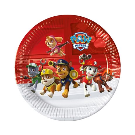 8 st Papp tallrikar Paw Patrol® - 23cm (100% plastfri)