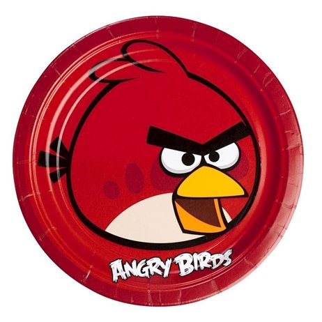 8 st Papp tallrikar Angry Birds 23 cm