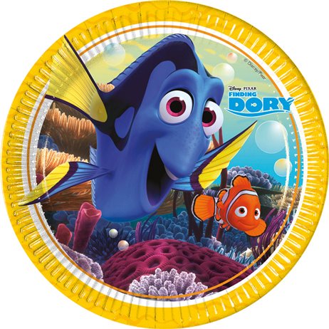 8 st Papp tallrikar Find Dory® - 23 cm