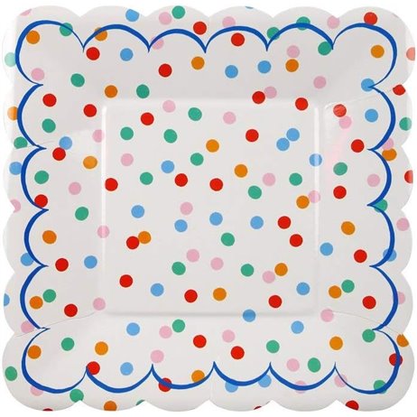 12 st Papp tallrikar Colorful dots Meri Meri - 19 cm