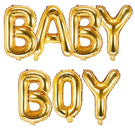 Baby boy - text 14" paket i set - guld