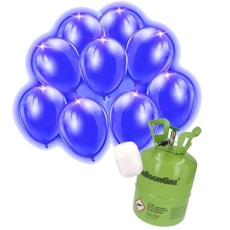 10 st Blå led ljus ballonger med Helium