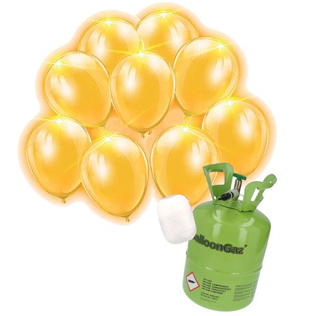 10 st Guld led ljusballonger med Helium