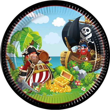 8 st Papp tallrikar Island Pirates 23 cm