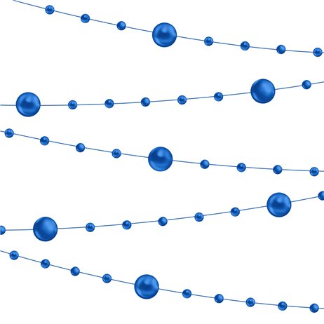1 st. Marinblå Metallic pärlgirlang - 6,5 meter
