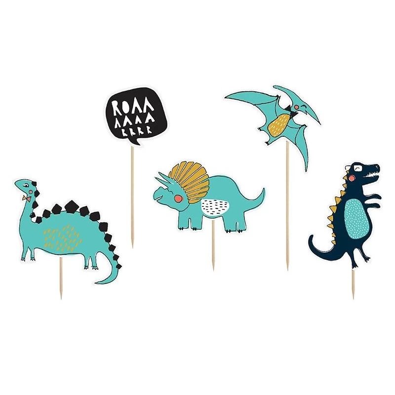 5 st Cake topper Dinosaurie tema