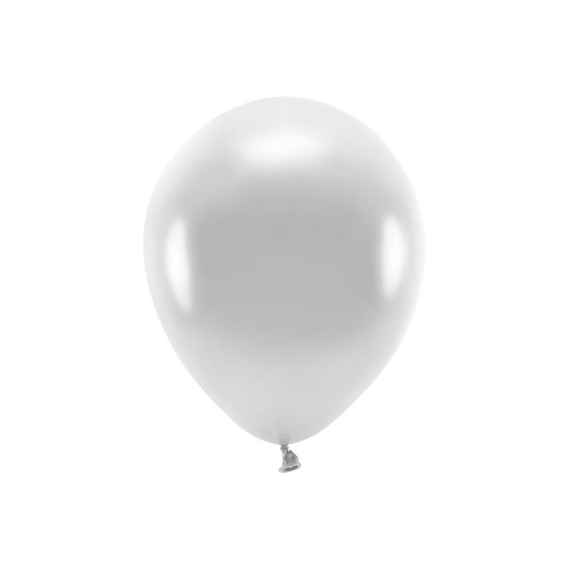 100 st. Ekologiska Metallic silverballonger str. 12"