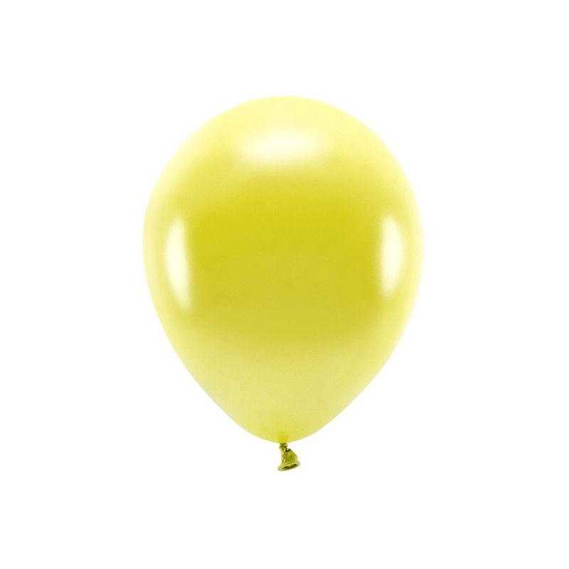 100 st. Ekologiska Metallic gula ballonger str. 12"