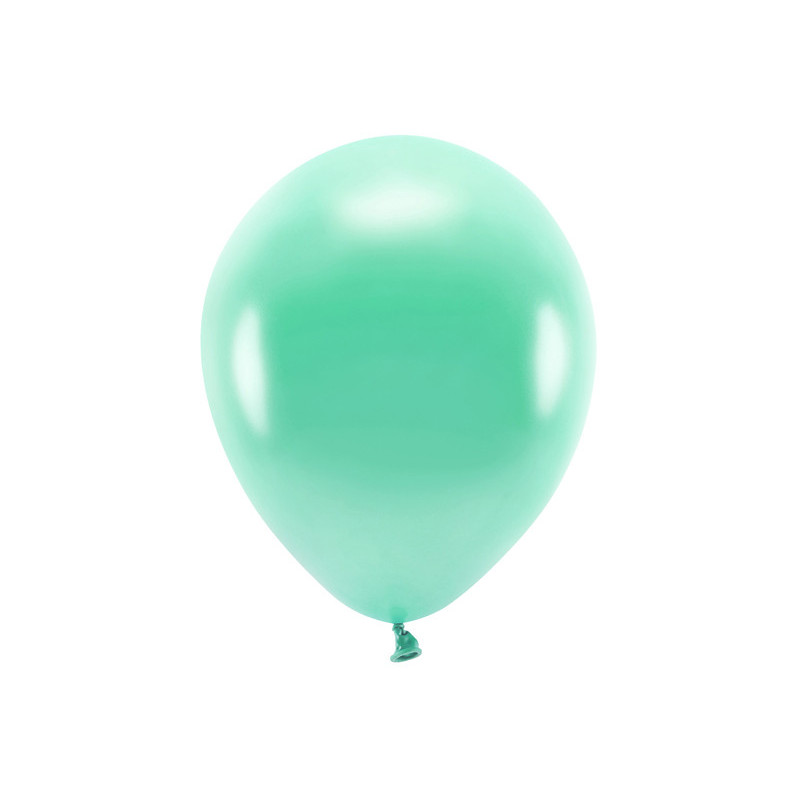 100 st. Ekologiska Metallic mörk mint ballonger str. 12"