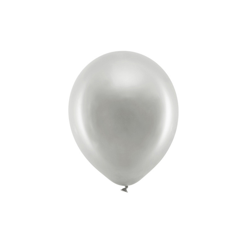 100 st Metallic silverballonger - str 9"