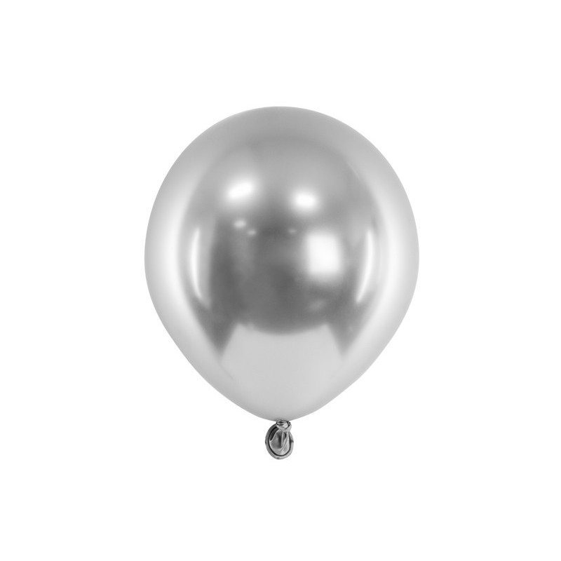 50 st. Chrome latexballonger - Silver 5"