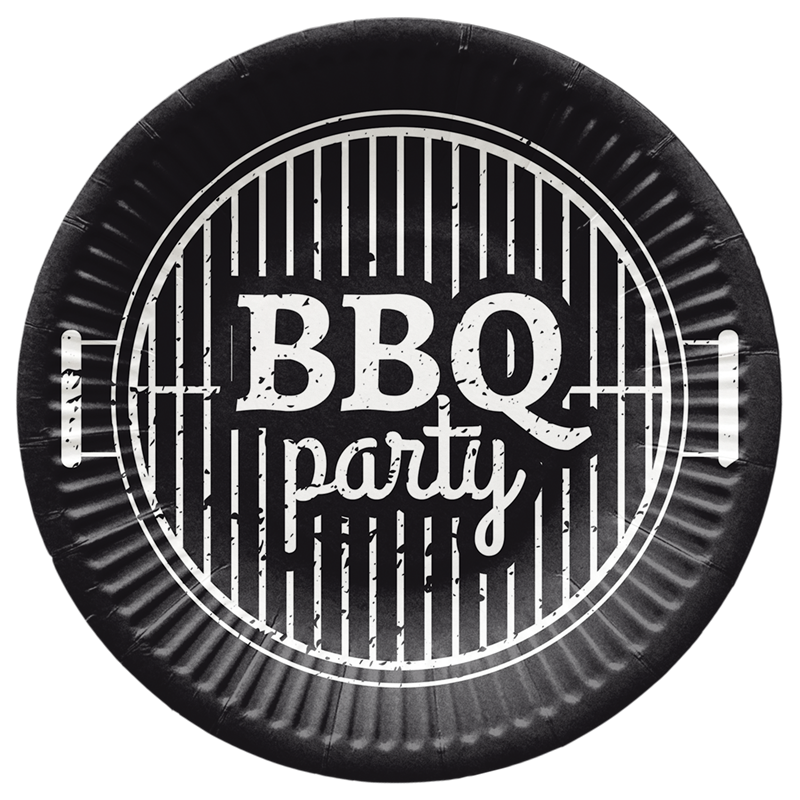 8 st Papperstallrikar BBQ Party - 18 cm Plast fri