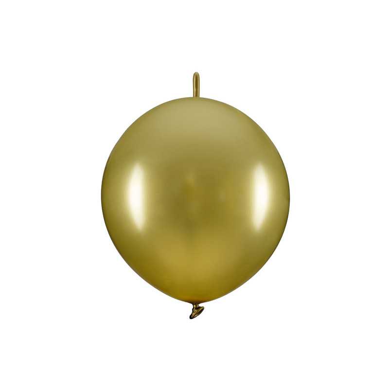 20 st. Metallic Guld Länk Ballonger - 13" (33cm) Kvalitets Latex ballonger med pinne