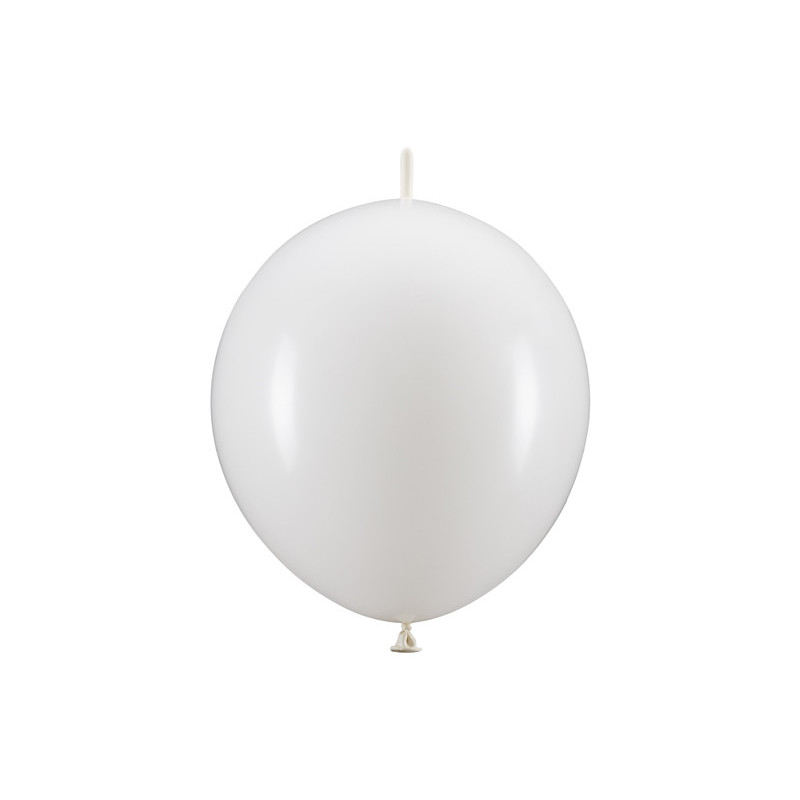 20 stk. Hvid Link Balloner - 13" (33cm) Kvalitets Latex balloner med stik