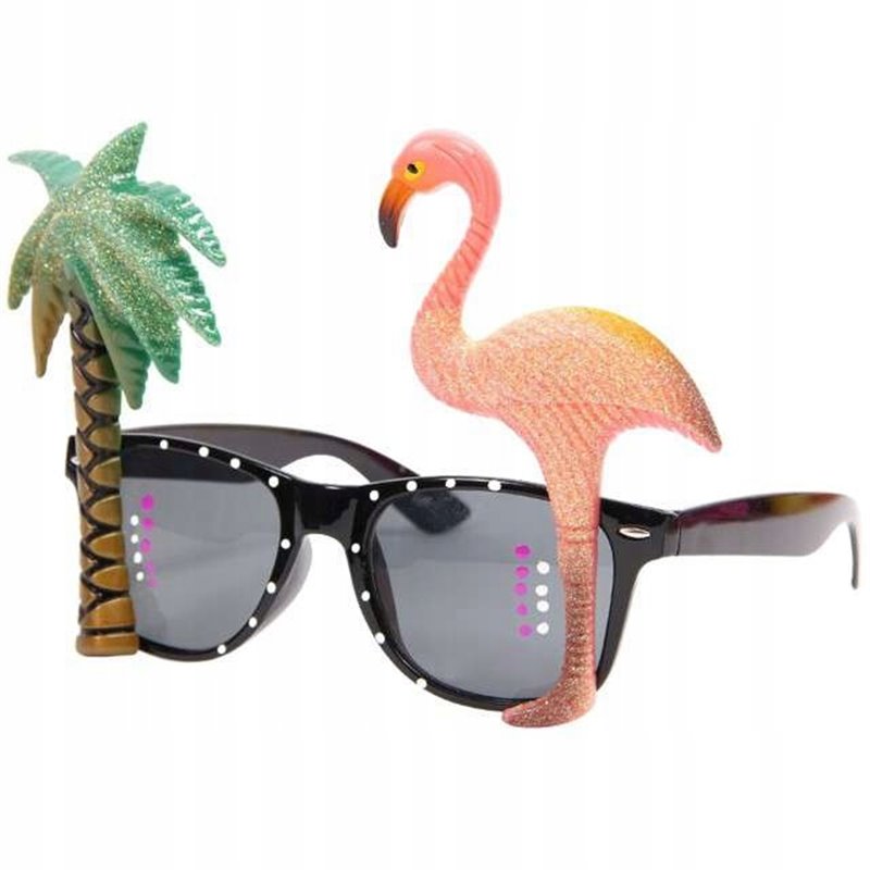 1 st Hawaii med palm och flamingo - Roliga och festglasögon