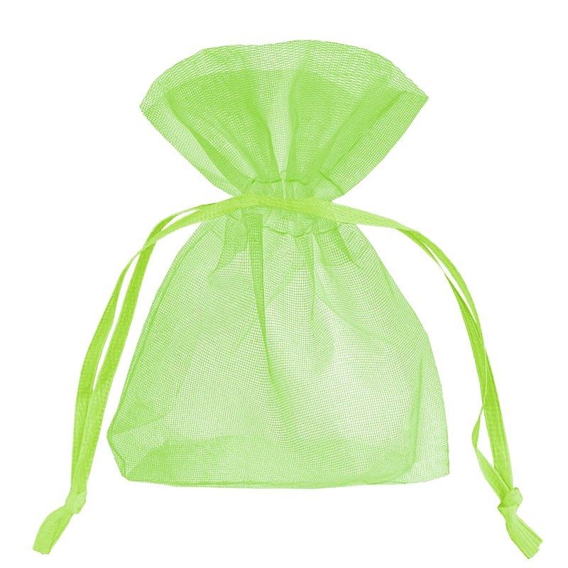 10 st. Lyxiga Organza- och Chiffonpåsar i Ljusgrön 7x9 cm - Perfekt för Festdekorationer