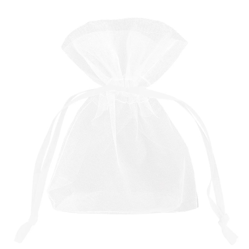 10 st. XL lyxiga Organza- och Chiffonpåsar i Vit, 10x15 cm - Perfekt för festdekorationer