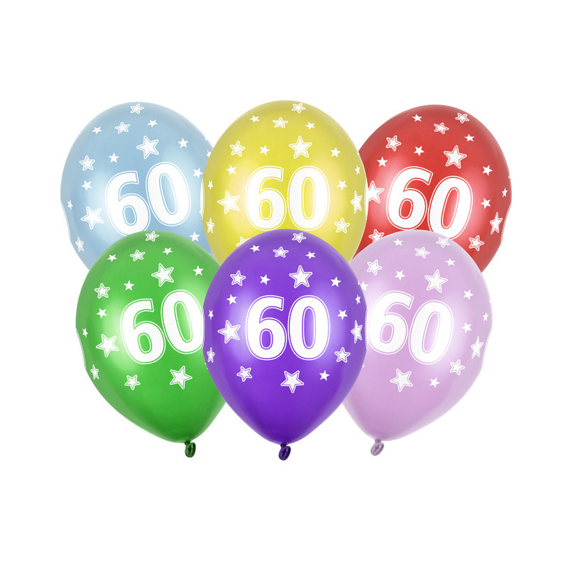 50 st. 60-års födelsedag mix Metallic ballonger