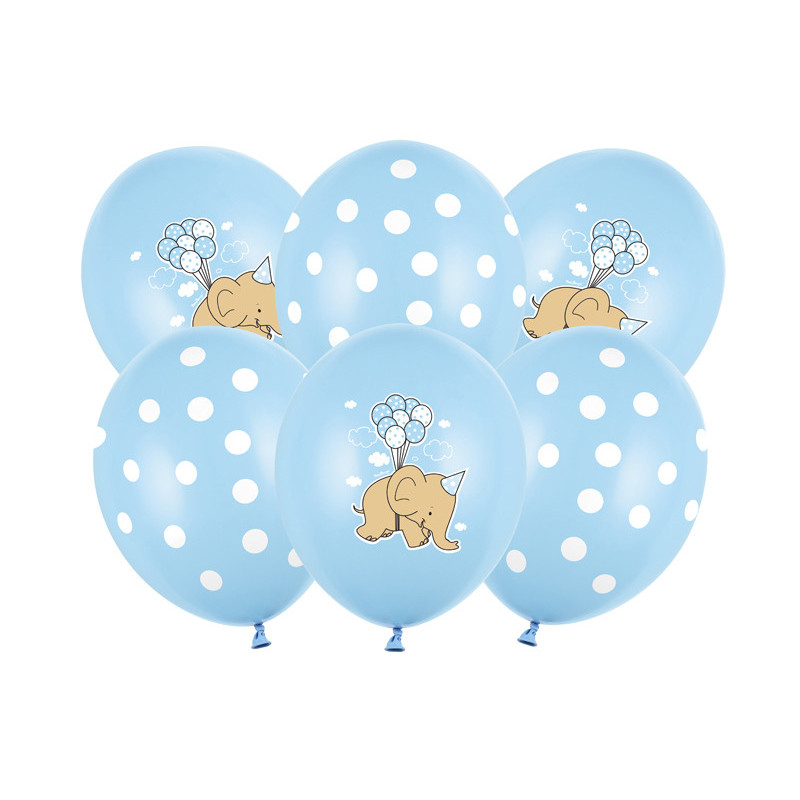 50 st. Ballonger 30cm, Elefant, Pastell Baby Blå Mix (1 pk / 50 st.)